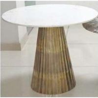 Light & Living Ronde Eettafel 'Leyda' Wit Marmer, Ø100cm - thumbnail