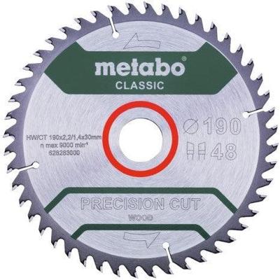 Metabo PRECISION CUT WOOD CLASSIC 628283000 Cirkelzaagblad 190 x 30 x 1.4 mm Aantal tanden: 48 1 stuk(s)