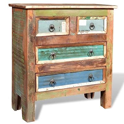 VidaXL Kast met 4 lades massief gerecycled hout
