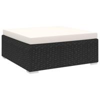 Voetensteun 1 st met kussen poly rattan zwart - thumbnail