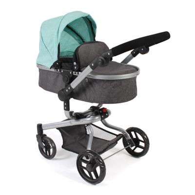 Combi-poppenwagen Yolo - Antraciet Mint Combi-poppenwagen Yolo - Antraciet Mint