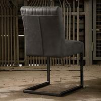 Industriële eetkamerstoel Ferro antraciet - thumbnail