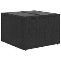 6-delige Loungeset met kussens poly rattan zwart - thumbnail