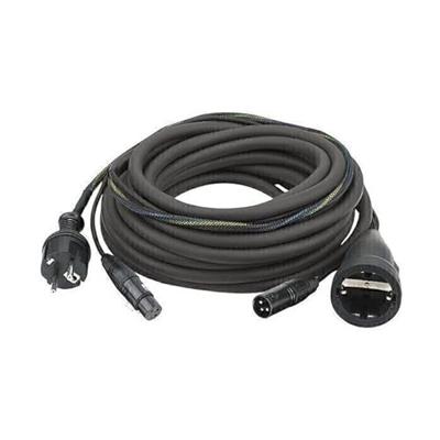 DAP DAP FP09 - Schuko/XLR F - Schuko/XLR M 15 m Audio / Power, zwarte mantel