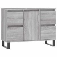 Badkamerkast 80x33x60 cm bewerkt hout grijs sonoma eikenkleurig - thumbnail