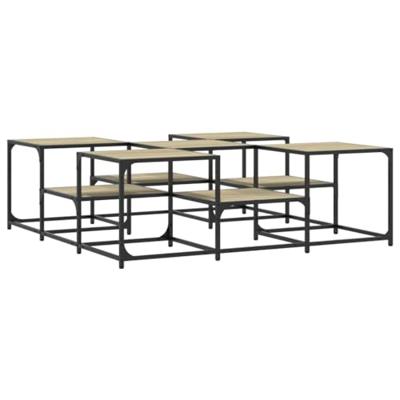 Salontafel 121x121x40 cm bewerkt hout sonoma eikenkleurig