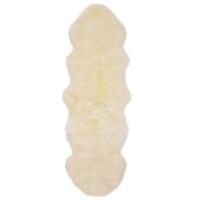 Vloerkleed 60x180 cm schapenvacht wit