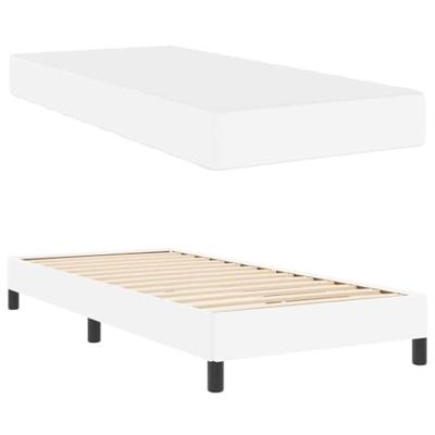 Bedframe met matras Puur Wit 80 x 200 cm Stof
