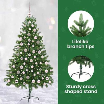 VidaXL Kerstboom met 300 led met standaard groen 180 cm pe VidaXL Kerstboom met 300 led met standaard groen 180 cm pe