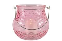 Theelicht Pauline roze 14x14x14cm - thumbnail