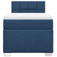 Boxspring met matras stof blauw 140x190 cm - thumbnail