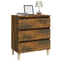 Dressoir 60x35x69 cm bewerkt hout gerookt eikenkleurig - thumbnail