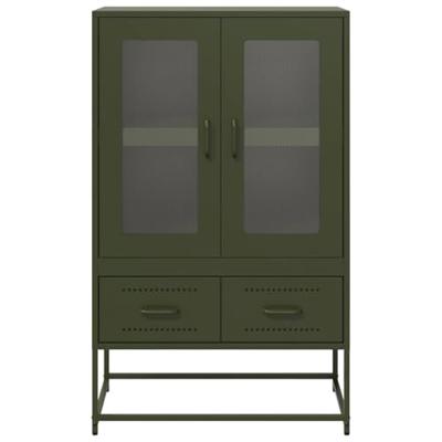 Hoge kast 68x39x111,5 cm staal olijfgroen