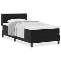 Boxspringbed met Matras Zwart 100x200 cm Fluweel Zwart - thumbnail