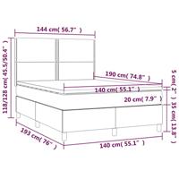 Boxspring met matras fluweel donkergroen 140x190 cm - thumbnail