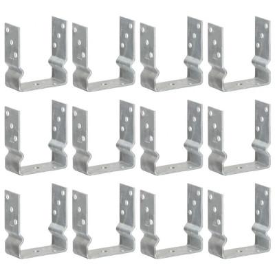 VidaXL Grondankers 12 st 12x6x15 cm gegalvaniseerd staal zilverkleurig