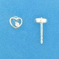 TFT Oorknoppen Hart Zirkonia Zilver Gerhodineerd Glanzend 5.5 mm x 6 mm - thumbnail