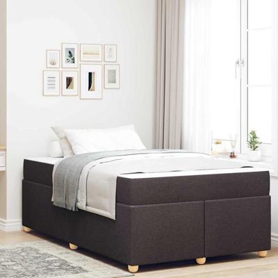 Bedframe met matras Donkerbruin 120 x 190 cm Stof