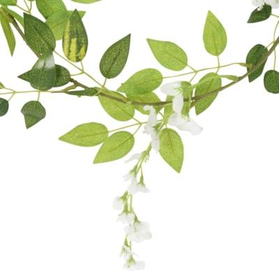 VidaXL Kerstslingers met bloemen 6 st 200 cm wit