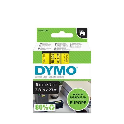 Labeltape dymo labelmanager d1 polyester 9mm geel | 5 stuks