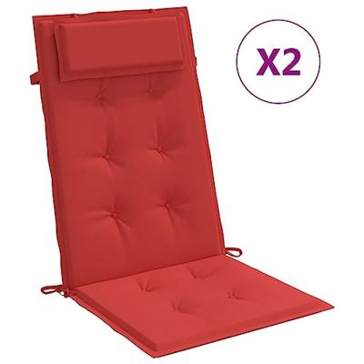 VidaXL Stoelkussens 2 st hoge rug oxford stof rood VidaXL Stoelkussens 2 st hoge rug oxford stof rood