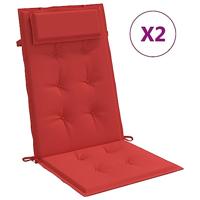 VidaXL Stoelkussens 2 st hoge rug oxford stof rood - thumbnail