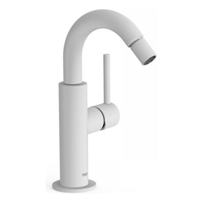 Bidetmengkraan Tres Study Colors 1-Hendel Uitloop Gebogen 16.5 cm Rond Mat Wit Tres