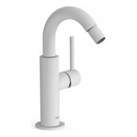 Bidetmengkraan Tres Study Colors 1-Hendel Uitloop Gebogen 16.5 cm Rond Mat Wit Tres - thumbnail