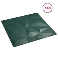 48 st Wandpanelen diamant 12 m² 50x50 cm XPS groen - thumbnail