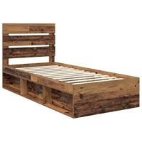 Bedframe met hoofdeinde Oudhout 100 x 200 cm Massief grenenhout - thumbnail