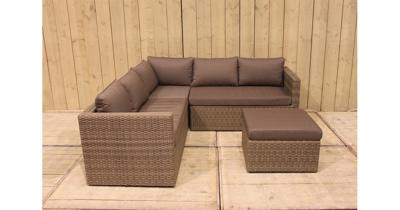 Gibson loungeset natural kobo grijs hoekset Eurofleur - Eurofleur aanbieding