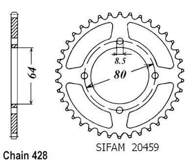 ESJOT Chain wheel 428 45z steel black