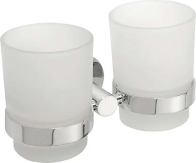 Dubbele Bekerhouder Sapho X-Round Hangend Chroom / Melkglas Sapho