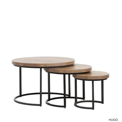 Bijzettafels (set van 3) Hugo - Lamulux Mokka Bijzettafels (set van 3) Hugo - Lamulux Mokka