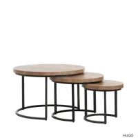 Bijzettafels (set van 3) Hugo - Lamulux Mokka - thumbnail