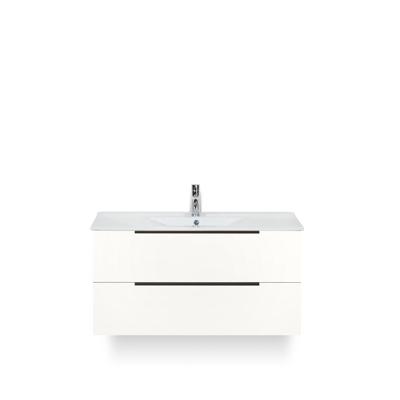 Seville Badmeubelset 100 cm - Wit Hoogglans Edge greep - Wastafel Enjoy