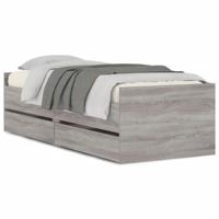 Bedframe met lades grijs sonoma eikenkleurig 90x200 cm - thumbnail