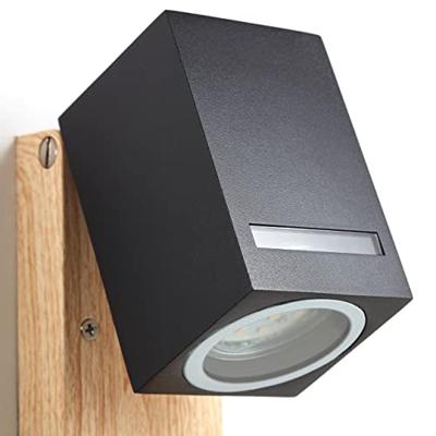 BRILLIANT - GALENI Buitenwandlamp - zwart/naturel - metaal/glas GU10 1x20W