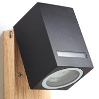 BRILLIANT - GALENI Buitenwandlamp - zwart/naturel - metaal/glas GU10 1x20W - thumbnail