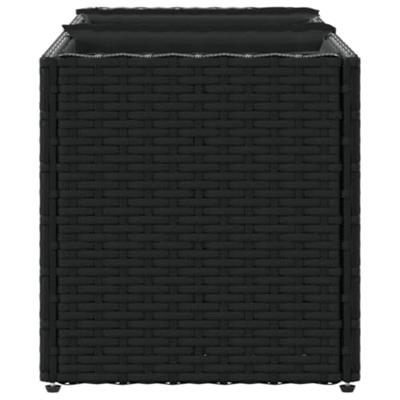 VidaXL Plantenbakken met 3 potten 2 st 105x30x32 cm poly rattan zwart VidaXL Plantenbakken met 3 potten 2 st 105x30x32 cm poly rattan zwart