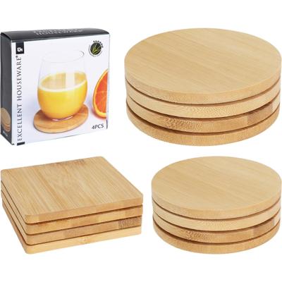 Excellent Houseware onderzetter bamboe 4 stuks