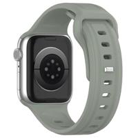 By Qubix - Square siliconen band - Grijsgroen licht - Compatible met Apple Watch 38mm / 40mm / 41mm / 42mm - Compatible Apple watch bandjes - thumbnail