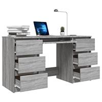 Bureau 140x50x77 cm bewerkt hout grijs sonoma eikenkleurig - thumbnail