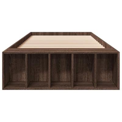 Bedframe bewerkt hout bruin eikenkleur 100x200 cm Bedframe bewerkt hout bruin eikenkleur 100x200 cm