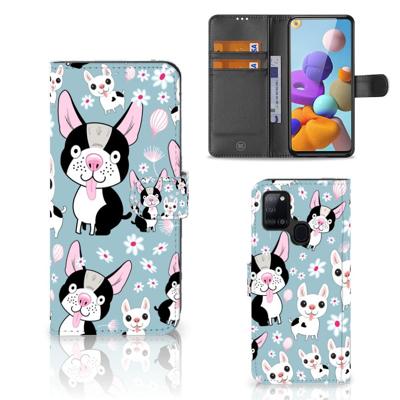 Samsung Galaxy A21s | Telefoonhoesje | Met pasjeshouder | Hondjes