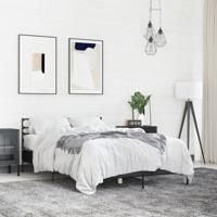 Bedframe bewerkt hout metaal zwart 120x200 cm - thumbnail