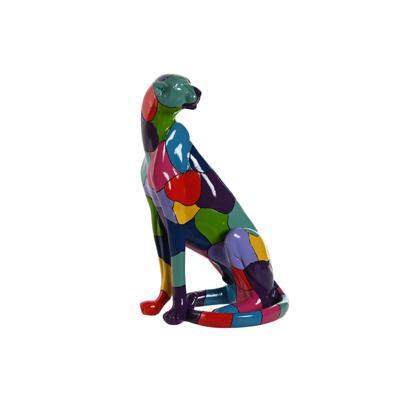 Decoratieve figuren Home ESPRIT Multicolour Panter 25 x 18 x 41 cm