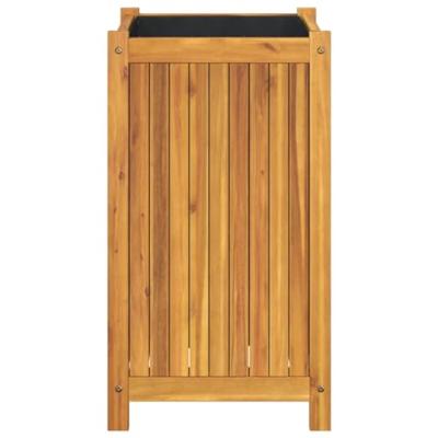 VidaXL Plantenbak met voering 42x42x75 cm massief acaciahout