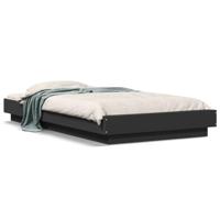 Bedframe met LED-verlichting bewerkt hout zwart 90x190 cm - thumbnail