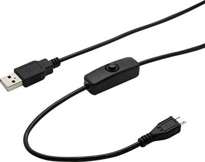 Joy-it K-1470 USB-kabel USB 2.0 USB-A stekker, USB-micro-B stekker 1.50 m Zwart Incl. aan/uitschakelaar